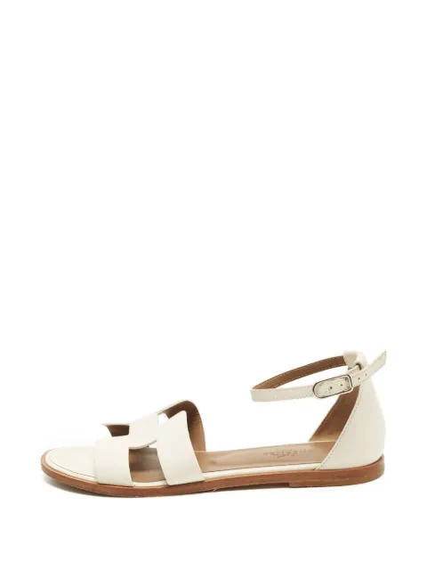 Hermès Pre-Owned Santorini H-shaped sandals White 1394868