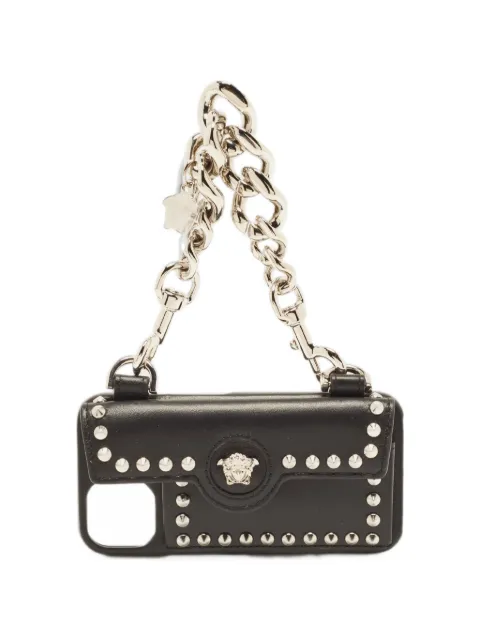 Versace Pre-Owned Medusa studded iPhone case Black 1398365