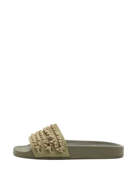 CHANEL Pre-Owned chain-link sandals Green 1397416