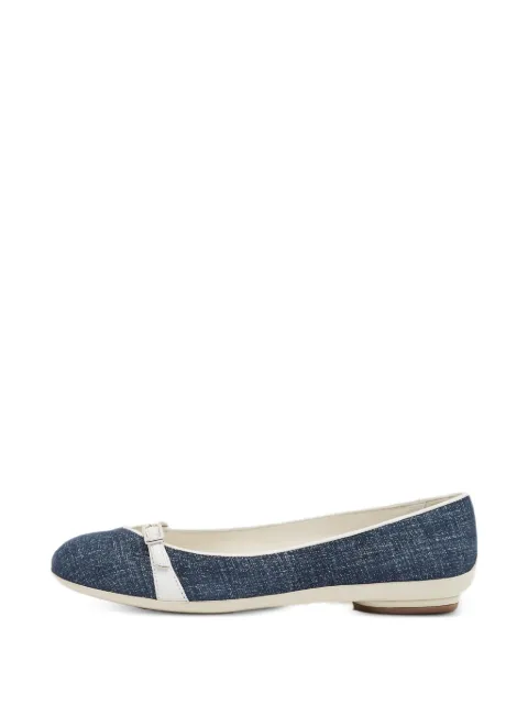 Ferragamo Pre-Owned Audrey buckle-detail ballet flats Blue 1382865