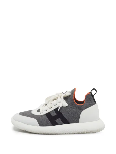 Hermès Pre-Owned Crew lace-up sneakers Grey 1403491