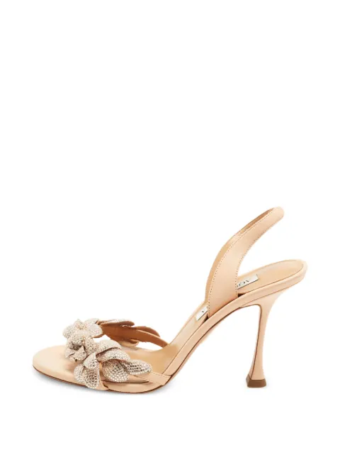 Aquazzura Galactic Flower slingback sandals Neutrals 1400566