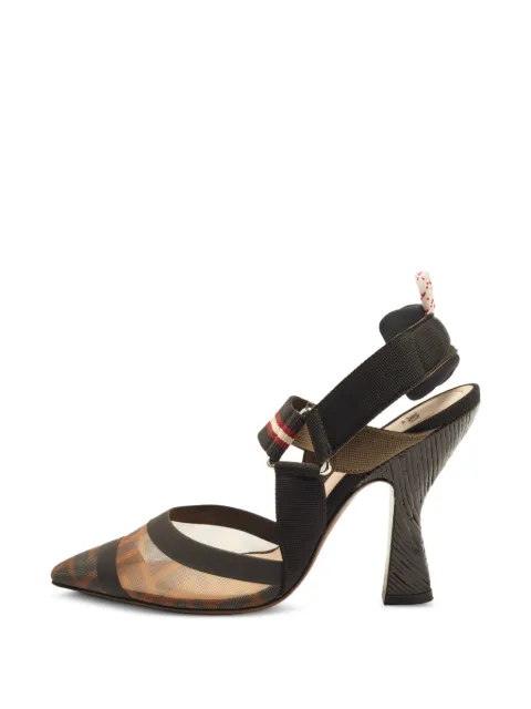 Fendi Pre-Owned Colibri Zucca mesh slingback pumps Black 1397701