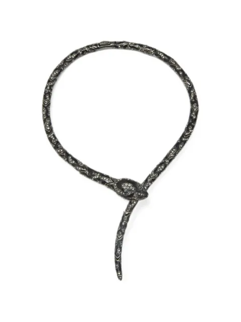 Roberto Cavalli Vintage snake enamel necklace Black 1399295