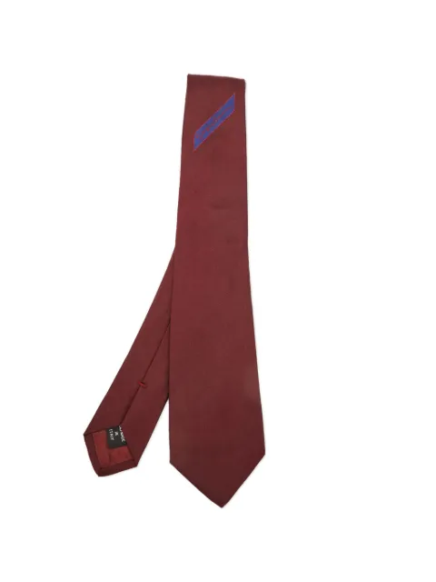 Giorgio Armani Pre-Owned logo embroidered silk tie Red 1401674