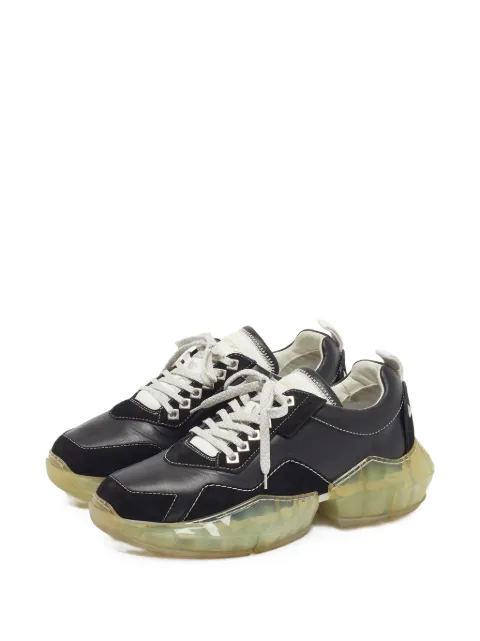 Jimmy Choo Pre-Owned Diamond lace-up sneakers Black 1393474