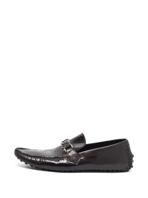 Louis Vuitton Pre-Owned Hockenheim patent leather loafers Brown 1384265