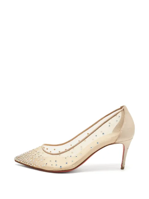 Christian Louboutin Pre-Owned Follies Strass crystal-embellished pumps Neutrals 1381398