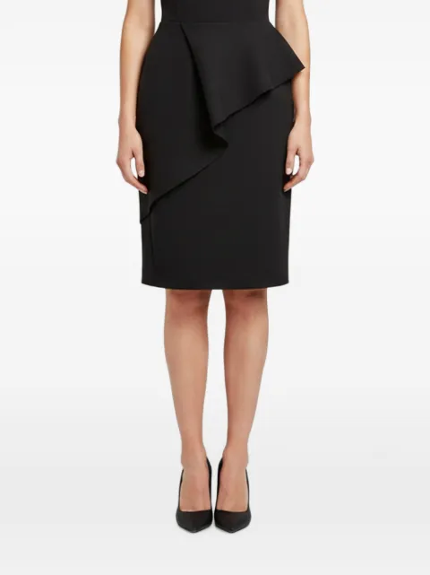 Lanvin Pre-Owned draped zip-up straight mid-length skirt Black 1389858