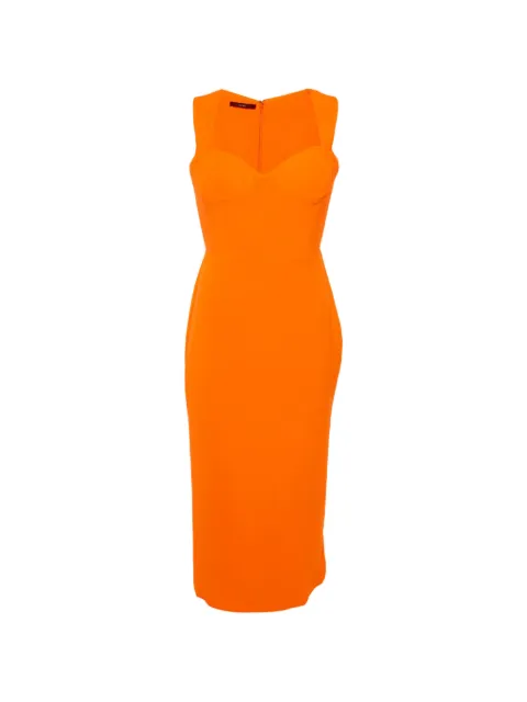 Alex Perry Claron sweetheart neckline midi dress Orange 1387565