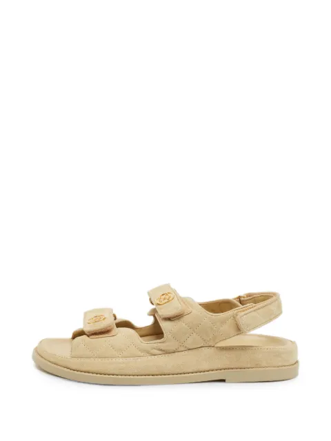 CHANEL Pre-Owned Dad touch-strap sandals Neutrals 1395537