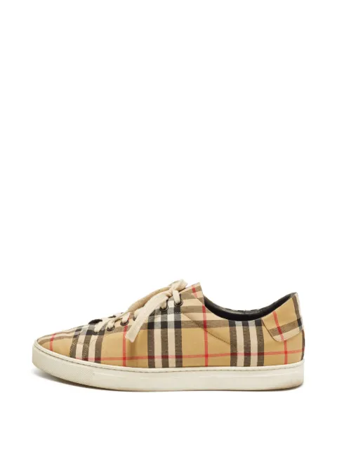 Burberry Pre-Owned House Check lace-up sneakers Neutrals 1386448