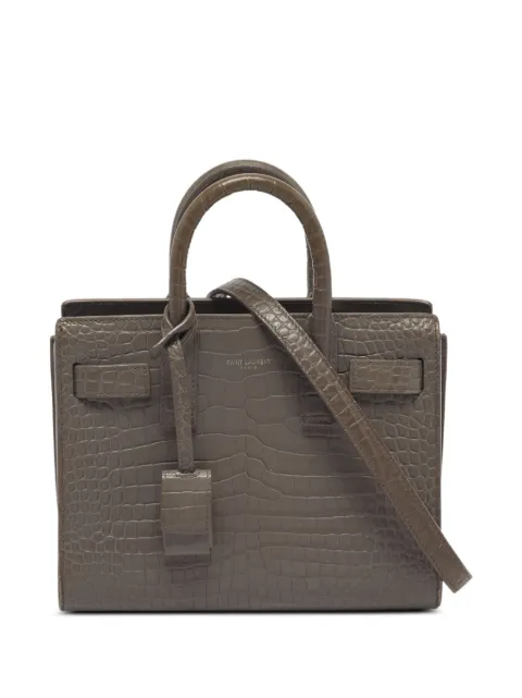 Saint Laurent Pre-Owned 2017 Sac De Jour crocodile-embossed tote bag Grey 1399010