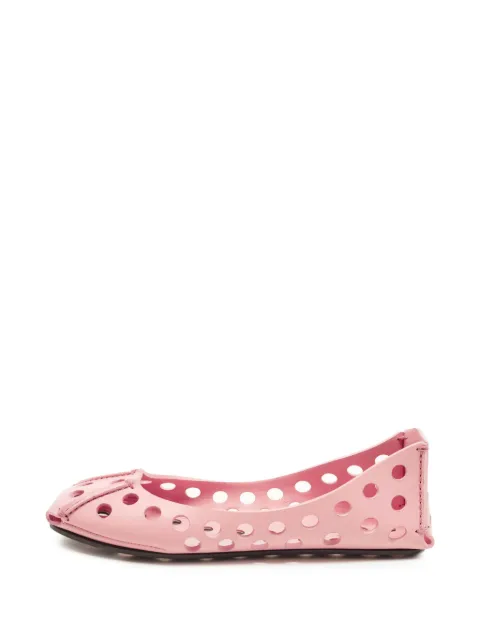 Alaïa Pre-Owned cut-out ballet flats Pink 1401079