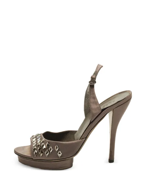 Gucci Pre-Owned crystal-embellished platform sandals Grey 1380010