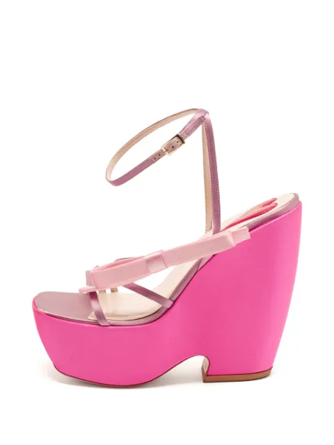 Roger Vivier Vintage Choc bow wedge sandals Pink 1399953