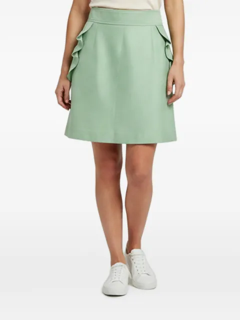 SANDRO ruffle-detail mini skirt Green 1393534