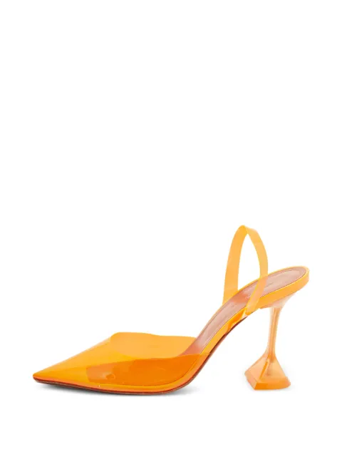 Amina Muaddi Holli martini-heel slingback pumps Orange 1393400