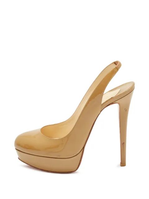 Christian Louboutin Pre-Owned Bianca platform slingback pumps Neutrals 1381785