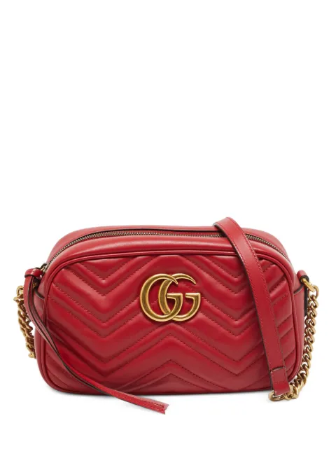 Gucci Pre-Owned small GG Marmont matelassé camera bag Red 1386333