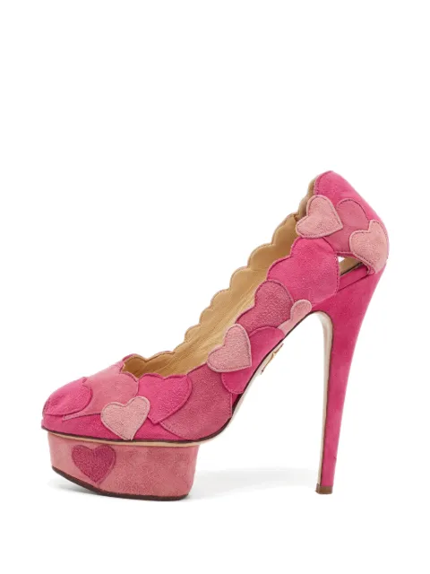 Charlotte Olympia Dolly heart-patch pumps Pink 1393249