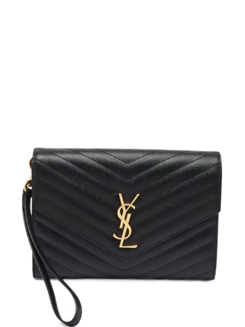 Saint Laurent Pre-Owned 2022 Envelope monogram pouch Black 1381817