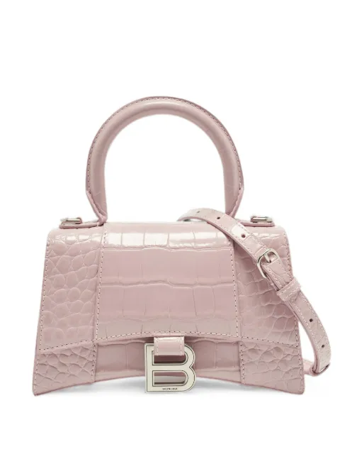 Balenciaga Pre-Owned XS Hourglass crocodile-embossed handbag Pink 1385545