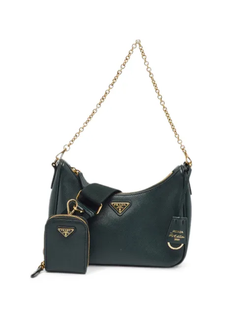 Prada Pre-Owned Re-Edition 2005 Saffiano leather shoulder bag Green 1381766