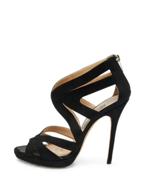 Jimmy Choo Pre-Owned Collar cut-out sandals Black 1381965