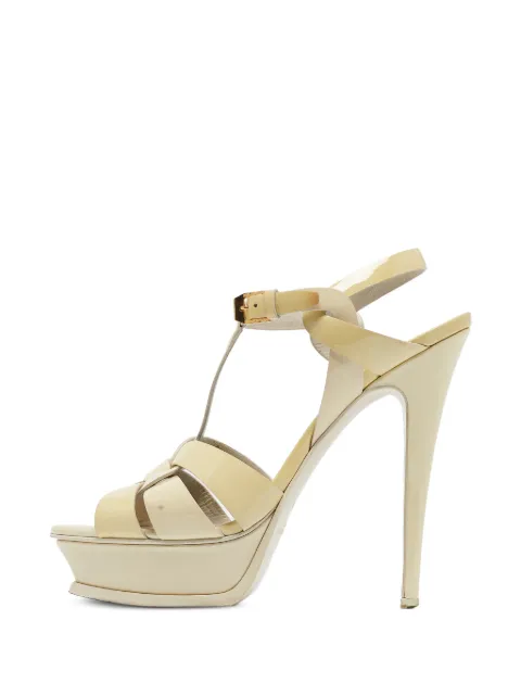 Saint Laurent Pre-Owned Tribute platform sandals Neutrals 965346
