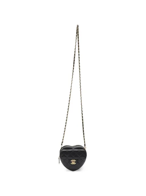 CHANEL Pre-Owned In Love Heart diamond-quilted mini bag Black 1341792