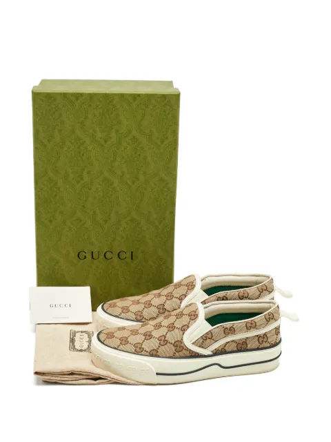 Gucci Pre-Owned 1977 logo-print sneakers Neutrals 1217769