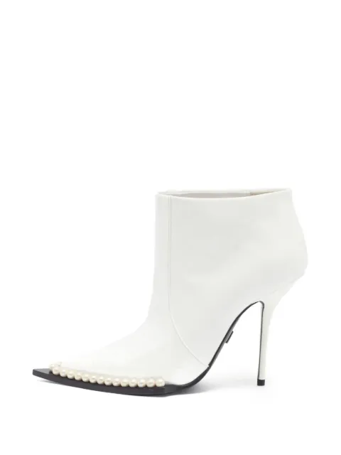 Dolce & Gabbana Pre-Owned Cardinale faux-pearl ankle boots White 1394496