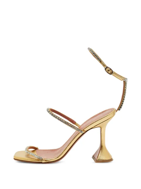 Amina Muaddi Gilda crystal-embellished sandals Yellow 1384413