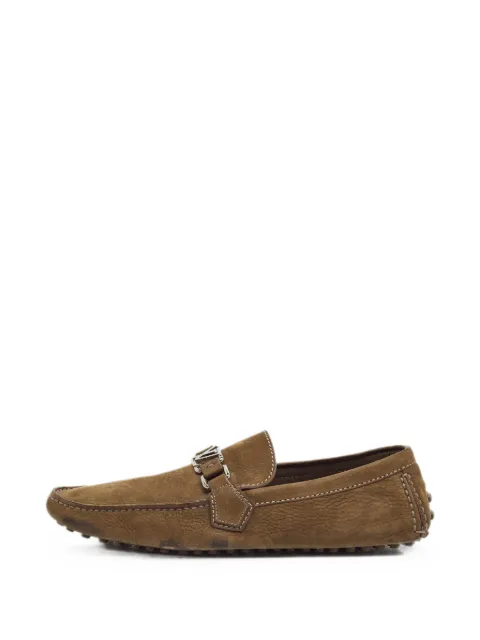 Louis Vuitton Pre-Owned Hockenheim suede loafers Brown 1384334