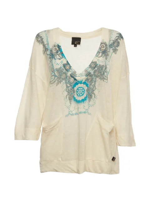 Just Cavalli Vintage floral-print V-neck sweater Neutrals 1379434