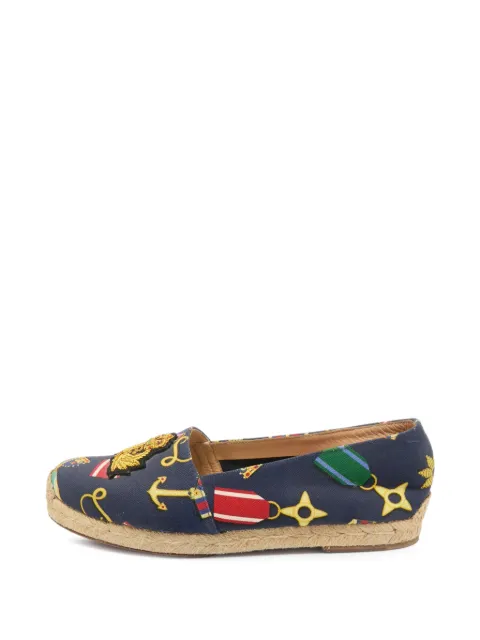 Christian Louboutin Pre-Owned Galia medal-print espadrille Blue 1158353