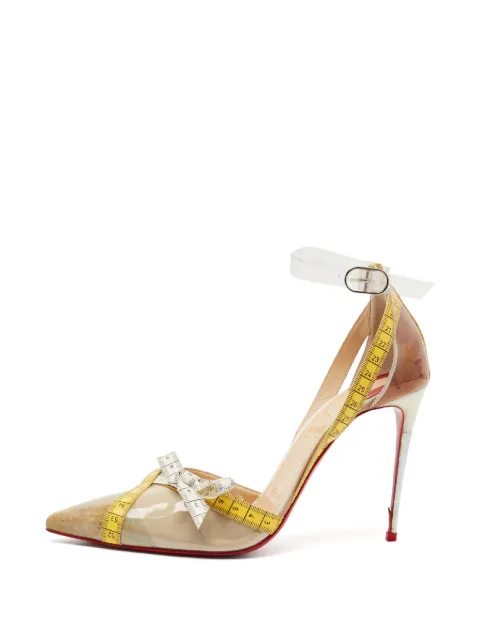 Christian Louboutin Pre-Owned Metri tape-trimmed pumps White 1403693