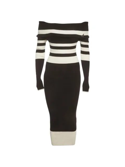 The Attico Amilia striped midi dress Black 1401437