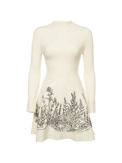 SANDRO floral-embroidered flared mini dress Neutrals 1403504