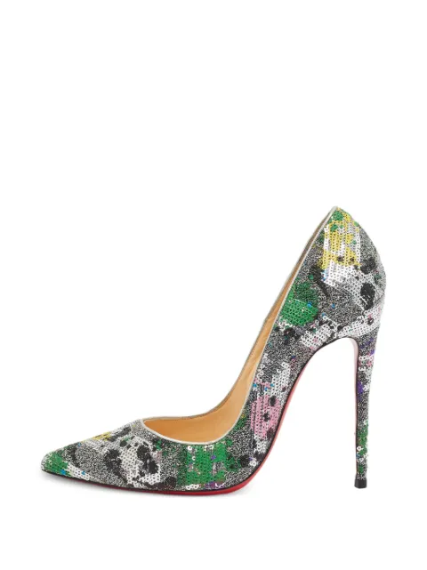 Christian Louboutin Pre-Owned Pigalle Follies sequin-embellished pumps Silver 1395305