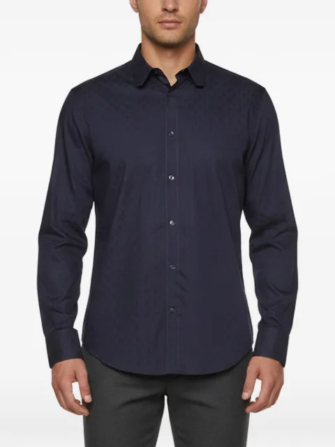 Louis Vuitton Pre-Owned Monogram-pattern long-sleeve shirt Blue 1377064