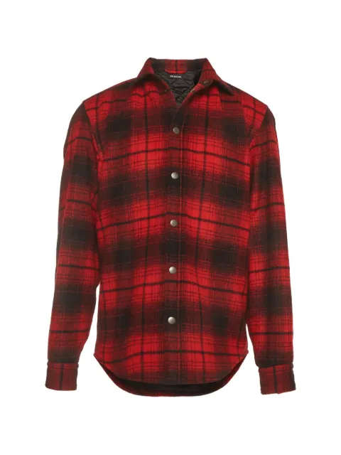 Balenciaga Pre-Owned quilted-lining plaid oversized shirt jacket Red 1398516