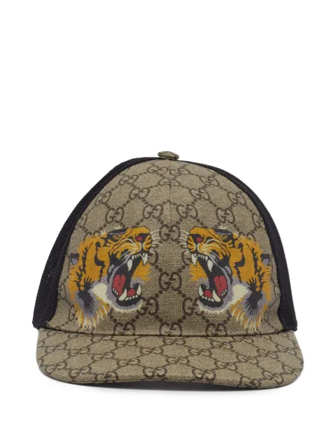 Gucci Pre-Owned tiger print monogram baseball cap Neutrals 1401497