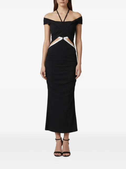 SIMKHAI crossover cutout fitted midi dress Blue 1392365