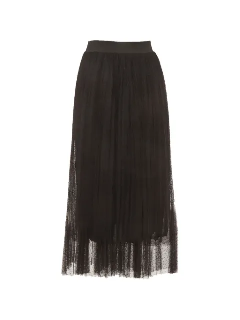 Maje polka-dot pleated midi skirt Black 1388573