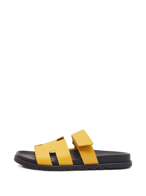 Hermès Pre-Owned Chypre flat slides Yellow 1397466