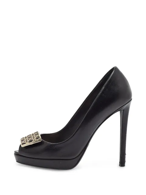 Christian Dior Pre-Owned Cannage-plaque pumps Black 1397420