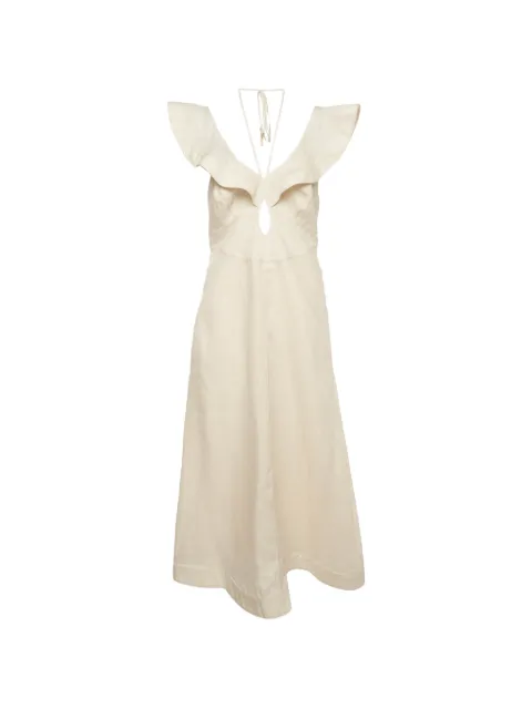 ZIMMERMANN Halcyon Flutter midi dress Neutrals 1390192