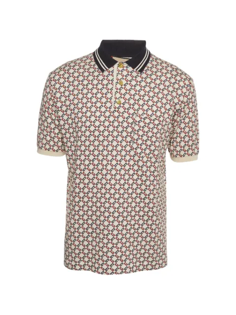 Gucci Pre-Owned Geometric-G polo shirt Neutrals 1390641